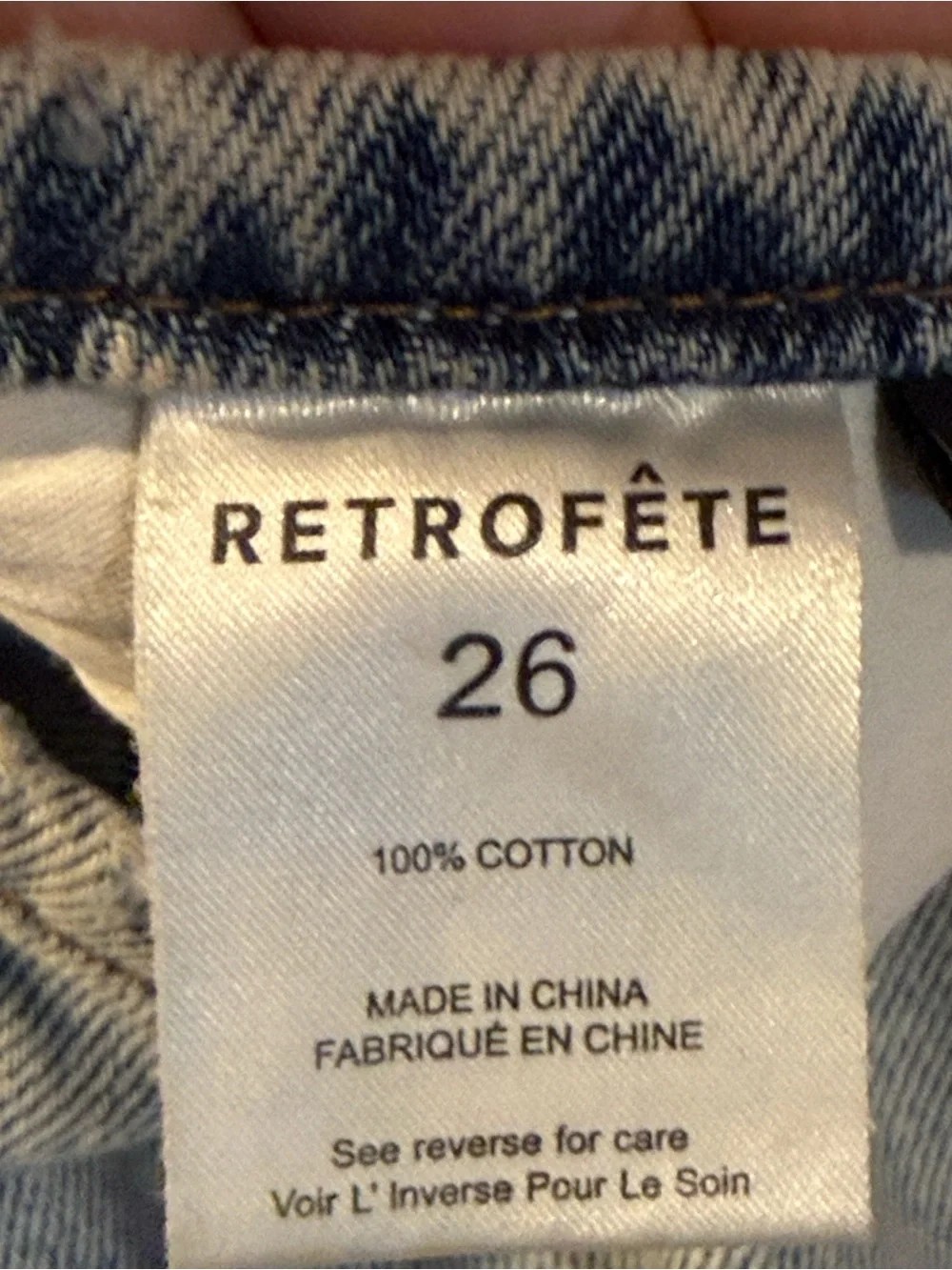 Retrofete Light Wash Distressed Wide Leg Jeans size 26 - Picture 3 of 12